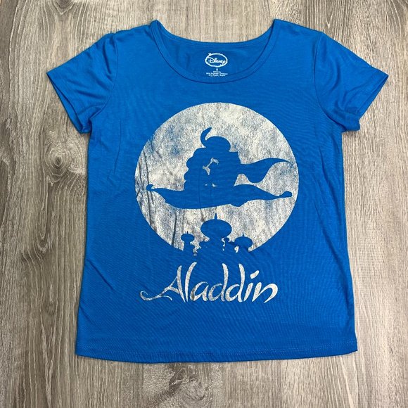 Disney Aladdin Girls/Womens Shirt Blue Size Small - Picture 1 of 8